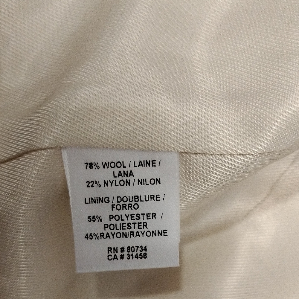 BCBGMaxAzria Bomber Jacket Wool Size XXS Cream Ivory‎ - Picture 7 of 7